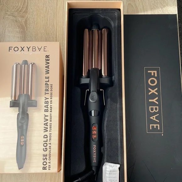 Hair | Foxybae Rose Gold Wavy Baby Triple Waver | Poshmark display picture 3
